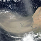 A satellite photo of the Saharan dust plume, as imaged on June 18.